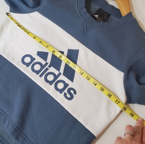 Adidas Soft Baby Blue Cropped Crewneck Sweatshirt - Picture 4 of 8